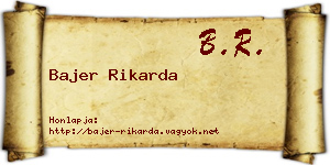 Bajer Rikarda névjegykártya